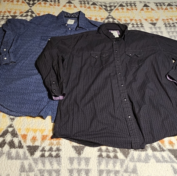 BOTH Panhandle Slim Rough Stock Button Up Long Sleeve Shirt Pearl Snap Size XXL - Picture 12 of 12